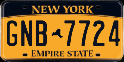 NY license plate GNB7724