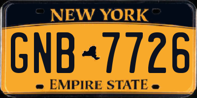 NY license plate GNB7726