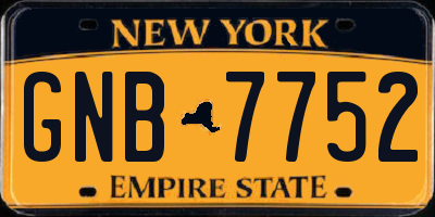 NY license plate GNB7752
