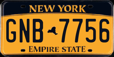NY license plate GNB7756