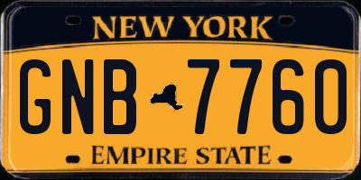 NY license plate GNB7760