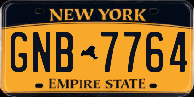 NY license plate GNB7764