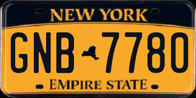 NY license plate GNB7780