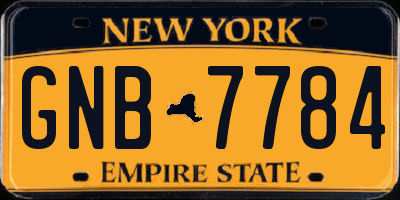 NY license plate GNB7784