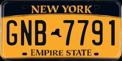 NY license plate GNB7791