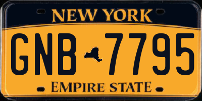 NY license plate GNB7795