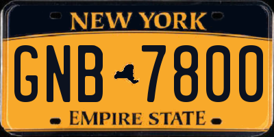 NY license plate GNB7800