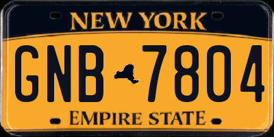 NY license plate GNB7804