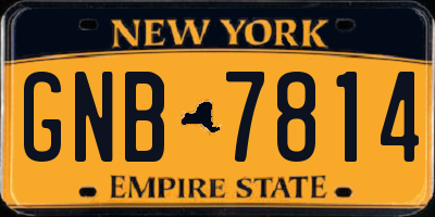 NY license plate GNB7814