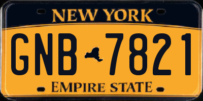 NY license plate GNB7821