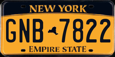 NY license plate GNB7822