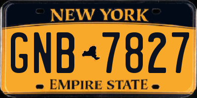 NY license plate GNB7827