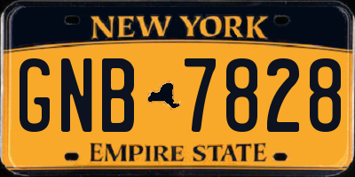 NY license plate GNB7828