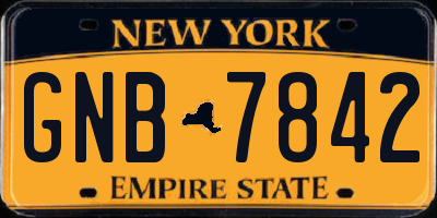 NY license plate GNB7842