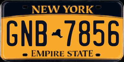 NY license plate GNB7856
