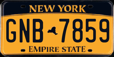 NY license plate GNB7859