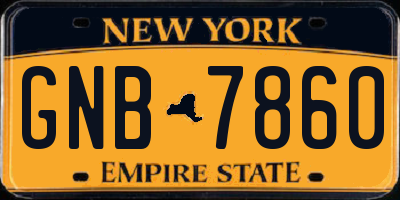 NY license plate GNB7860