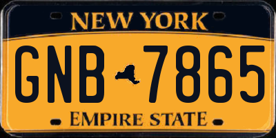 NY license plate GNB7865