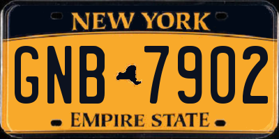 NY license plate GNB7902