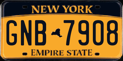 NY license plate GNB7908