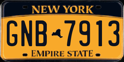 NY license plate GNB7913