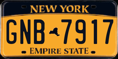 NY license plate GNB7917