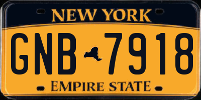 NY license plate GNB7918