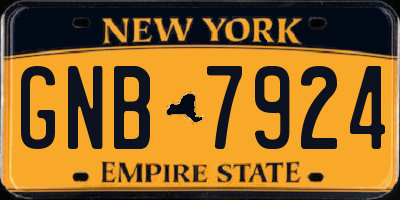 NY license plate GNB7924