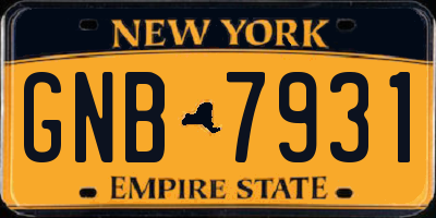 NY license plate GNB7931