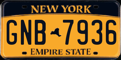 NY license plate GNB7936