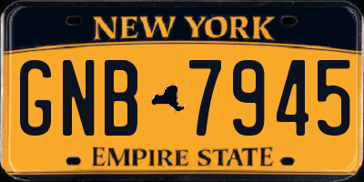 NY license plate GNB7945