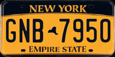 NY license plate GNB7950