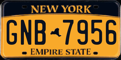 NY license plate GNB7956