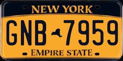 NY license plate GNB7959