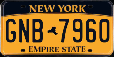 NY license plate GNB7960