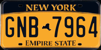 NY license plate GNB7964