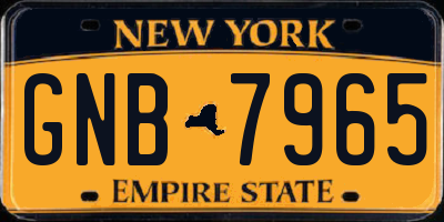 NY license plate GNB7965
