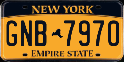 NY license plate GNB7970