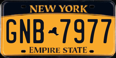 NY license plate GNB7977