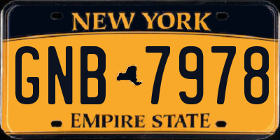 NY license plate GNB7978