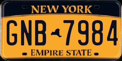NY license plate GNB7984