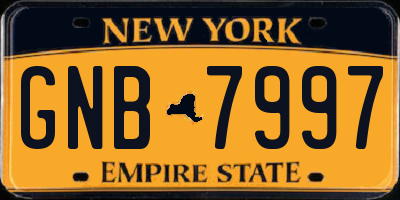 NY license plate GNB7997