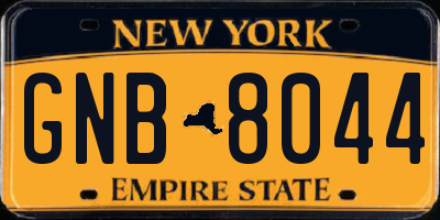 NY license plate GNB8044