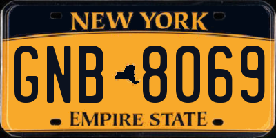 NY license plate GNB8069