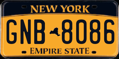 NY license plate GNB8086