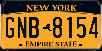 NY license plate GNB8154