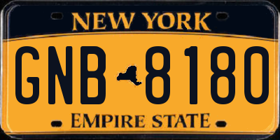 NY license plate GNB8180