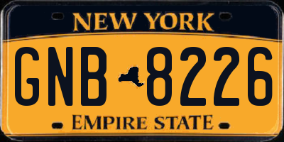 NY license plate GNB8226