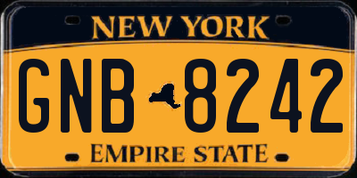 NY license plate GNB8242