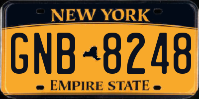 NY license plate GNB8248